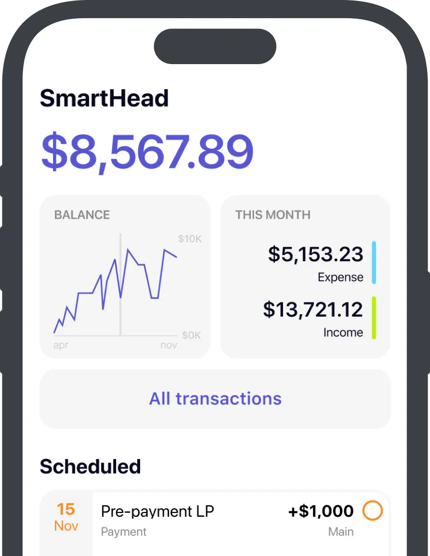 onbalance cash flow dashboard screen