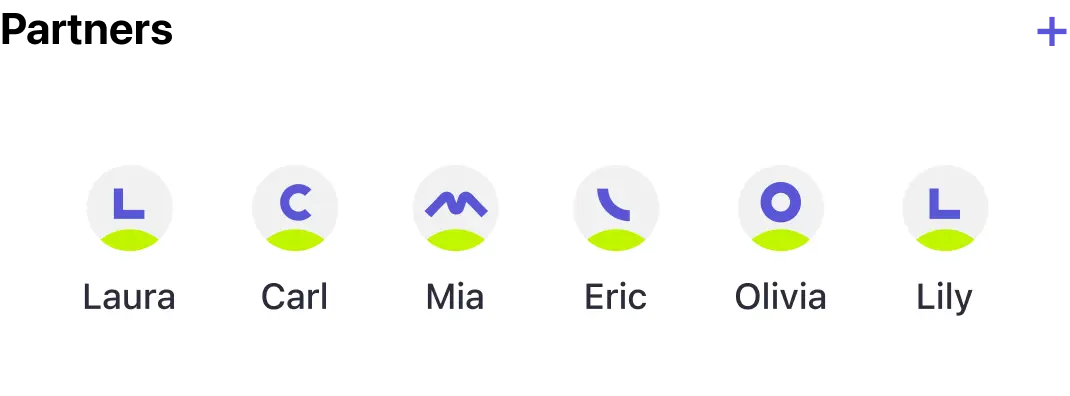 Partners collaboration screen in onbalance